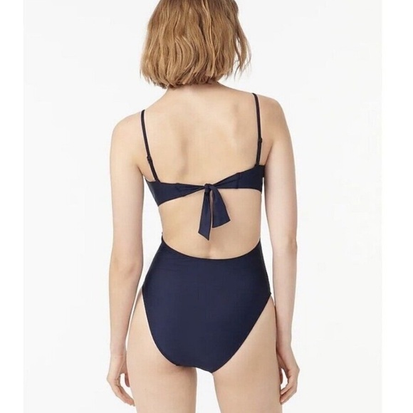 J. Crew Womens Cutout Tie Back One Piece Swimsuit size 12 Red - Picture 3 of 7